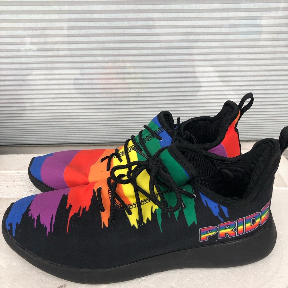 Gay pride trainers unique comfortable lace up sports casual adult unisex stylish